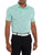 FootJoy Lisle Tropic Golf Print Golf Shirt (Athletic Fit) - Aqua Surf/Lava