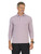 IBKUL Petals Print Long Sleeve Polo - Water/Charcoal