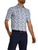 FootJoy Jungle Leaves Lisle Golf Shirt (Athletic Fit) - White/Blue Violet/Navy