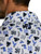 FootJoy Jungle Leaves Lisle Golf Shirt (Athletic Fit) - White/Blue Violet/Navy