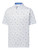 FootJoy Parachute Print Lisle Golf Shirt (Athletic Fit) - White/Blue Violet/Navy