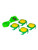 Tee Claw Tee Holder & Training Aid 4 Pack - Yellow/Green