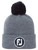 FootJoy Winter Solid Colour Pom Pom Beanie - Heather Grey