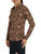 IBKUL-Gemma-Print-Long-Sleeve-Zip-Polo-Brown/Black