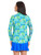 IBKUL Nadia Print Long Sleeve Zip Polo - Jade/Lime
