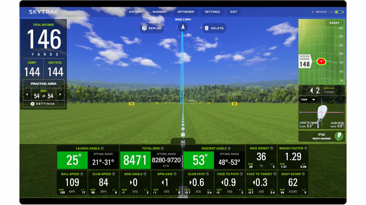 2024 SKYTRAK Practice Range Screen