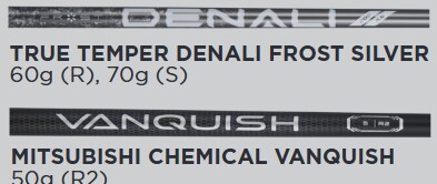 Mitsubishi Chemical Vanquish 50g (R2), True Temper Denali Frost Silver 60g