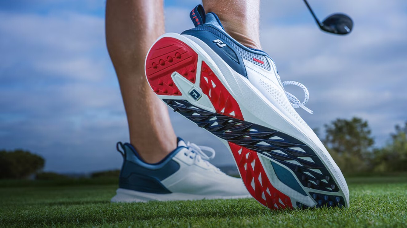 FootJoy Pro SL Golf Shoes - White/Blue/Red