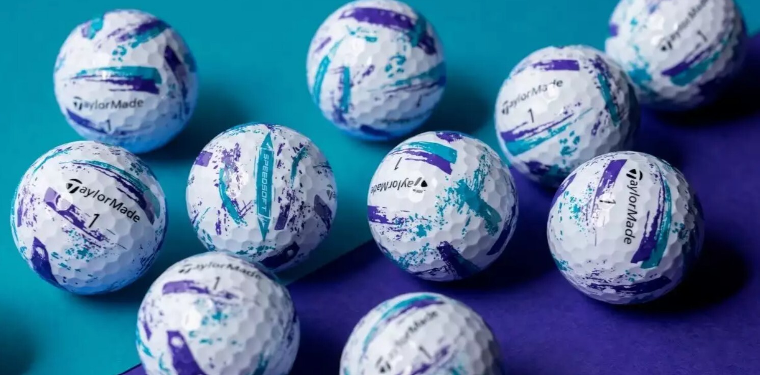 TaylorMade Speedsoft Ink Golf Balls - Purple/Teal