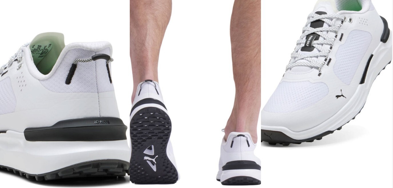 Puma IGNITE Elevate X Spikeless Golf Shoes - Puma White/Puma Black/Puma White