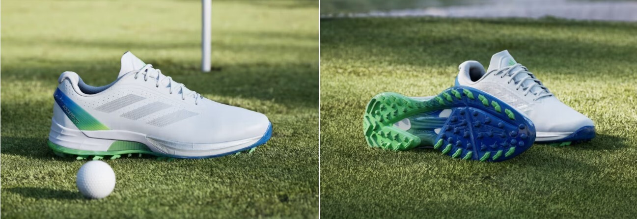 adidas Adizero ZG Spikeless Golf Shoes - Ftwr White/Silver Met/Lime Burst