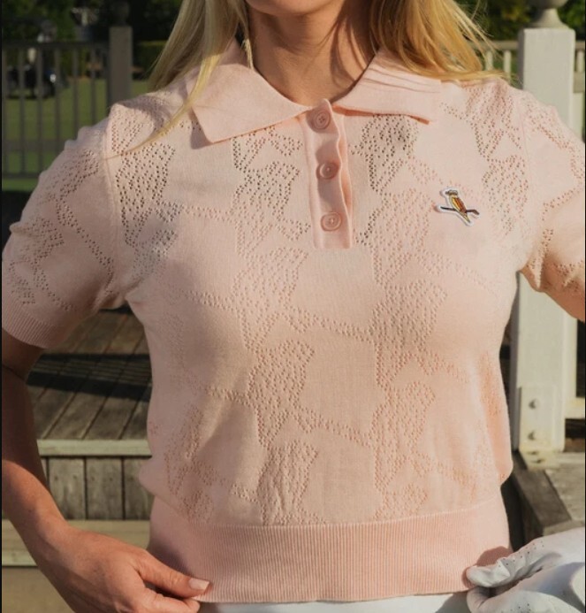 Walker Golf Things Womens Pointelle Knitted Polo