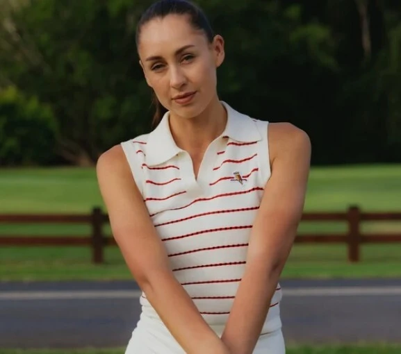 Walker Golf Things Women's Links Knit Polo - White/Red