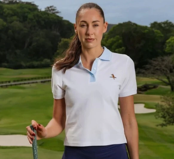 Walker Golf Things Womens Kooka Polo - White/Sky