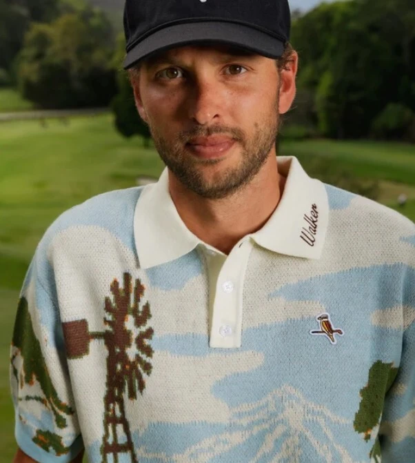 Walker Golf Things Kooka Outback Knit Polo - Dust/Blue