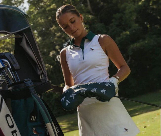 Walker Golf Things Womens Sleeveless Polo - White/Forest