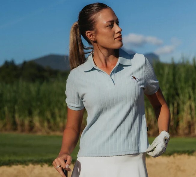 Walker Golf Things Womens Kooka Terry Polo - Powder Blue