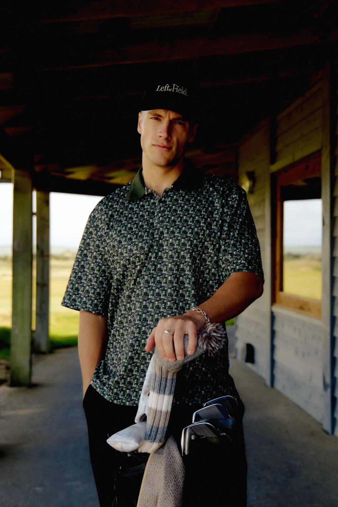 Left Of Field Golf Elements Polo - Green