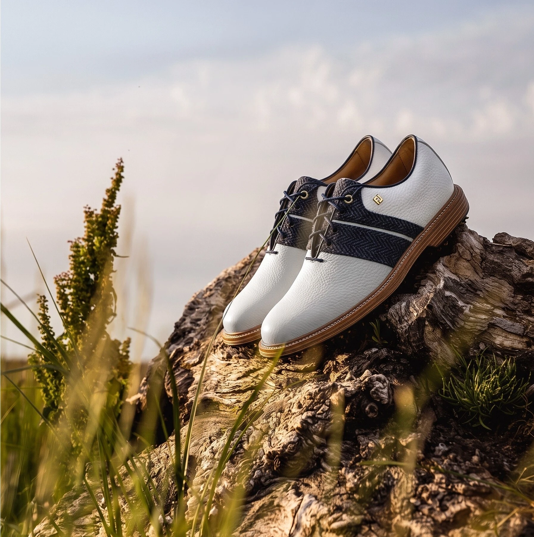 FootJoy x Harris Tweed Premiere Series Limited Edition Golf Shoes – White/Navy