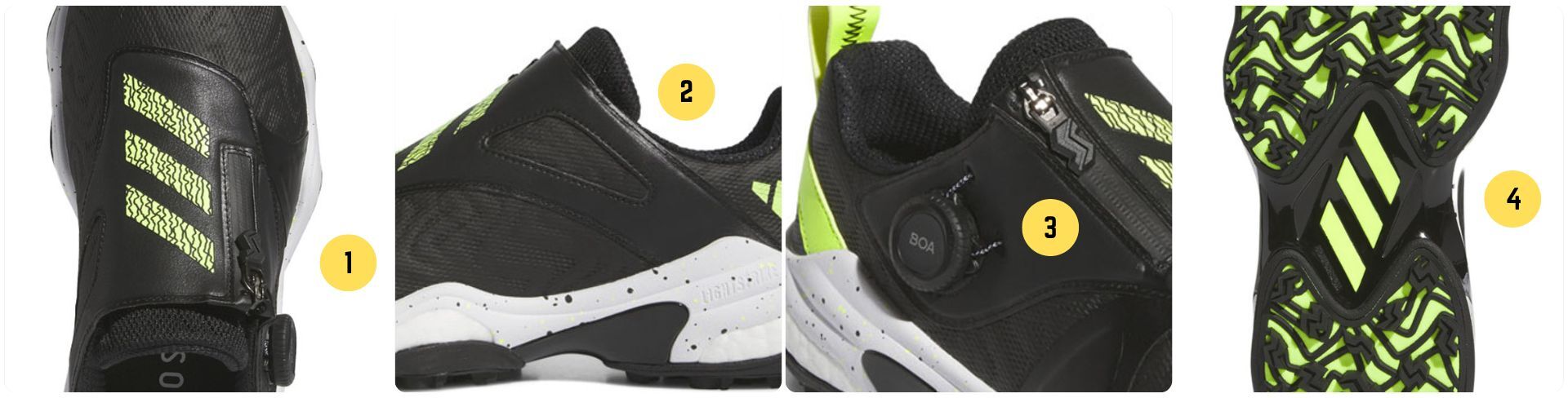 adidas Codechaos BOA 25 Spikeless Golf Shoes - Core Black/Lucid Lemon/Ftwr White