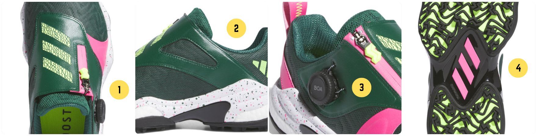 adidas Codechaos BOA 25 Spikeless Golf Shoes - Collegiate Green/Lucid Pink