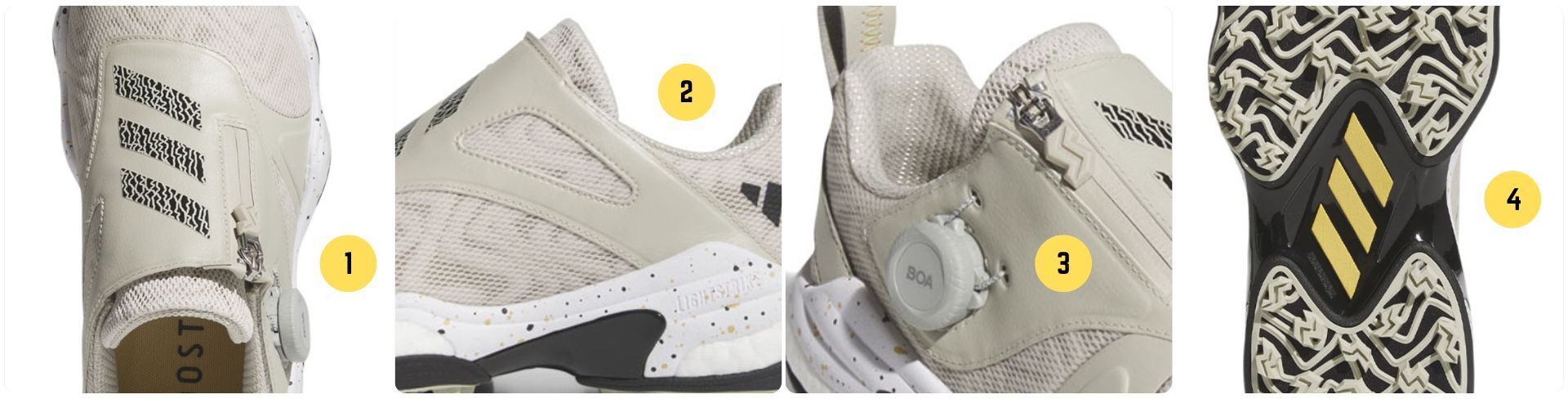 adidas Codechaos BOA 25 Spikeless Golf Shoes - Alumina/Core Black/Putty Grey