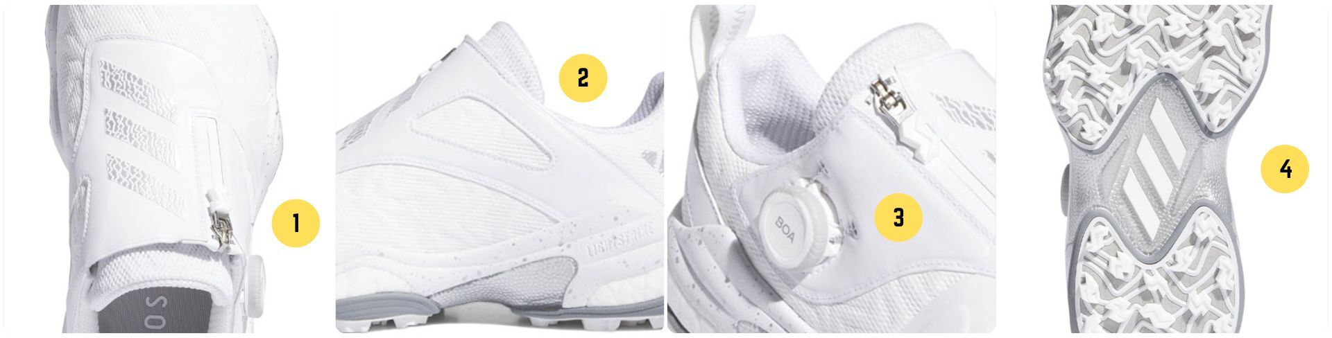 adidas Codechaos BOA 25 Spikeless Golf Shoes - Ftwr White/Silver Met./Grey Two