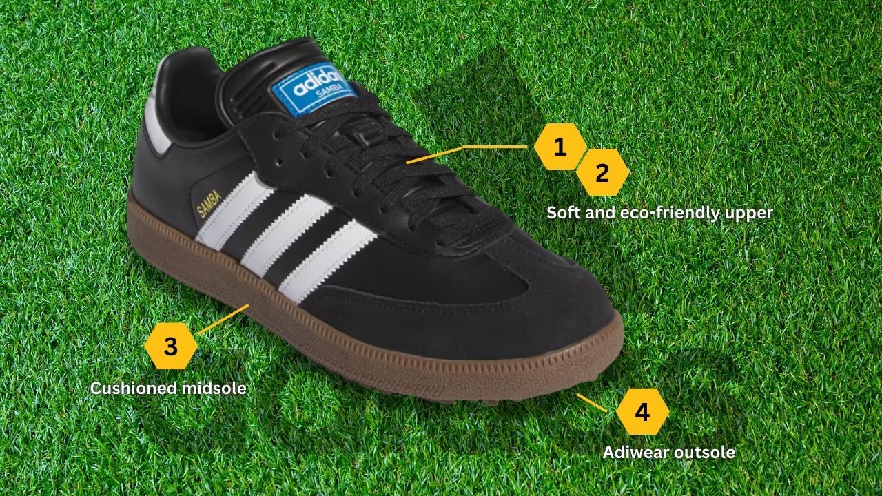 adidas Samba Golf Shoes - Core Black/Cloud White/Gum