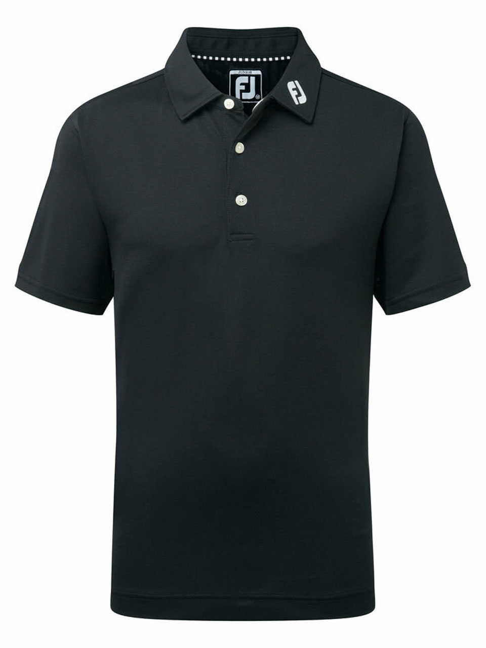 FootJoy Junior Boys Solid Pique Polo - Black