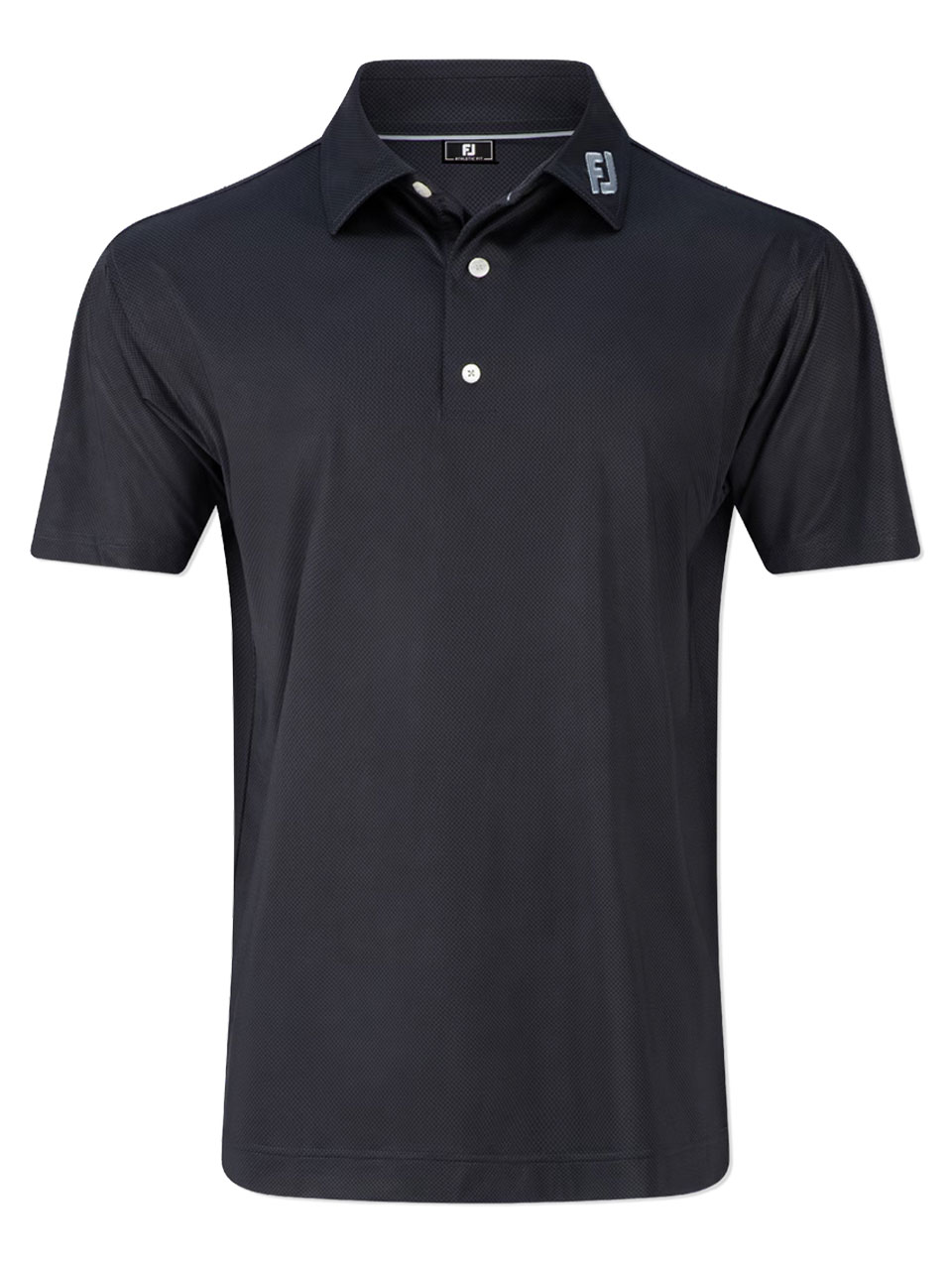 FootJoy Lisle Tonal Dot Print Polo Shirt - Black