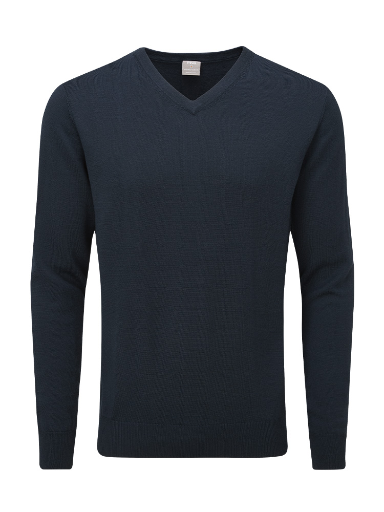 Ping Sullivan V-Neck Wool Blend Sweater - Navy
