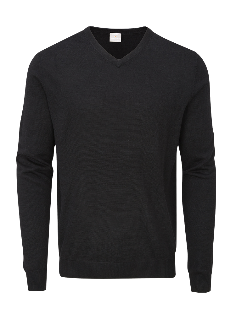Ping Sullivan V-Neck Wool Blend Sweater - Black
