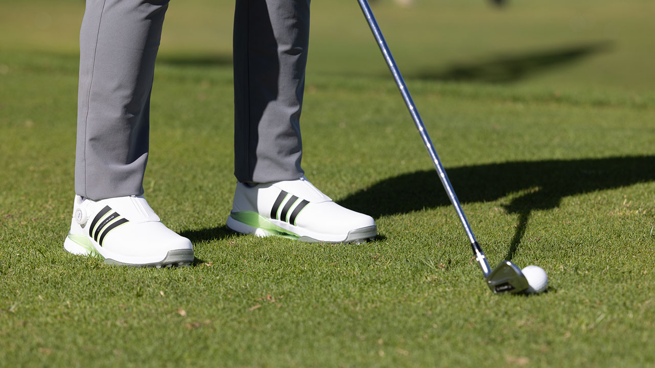 2024 Adidas TOUR360 BOA Golf Shoes - White/Black/Green 2024 Adidas TOUR360 BOA Golf Shoes - White/Black/Green