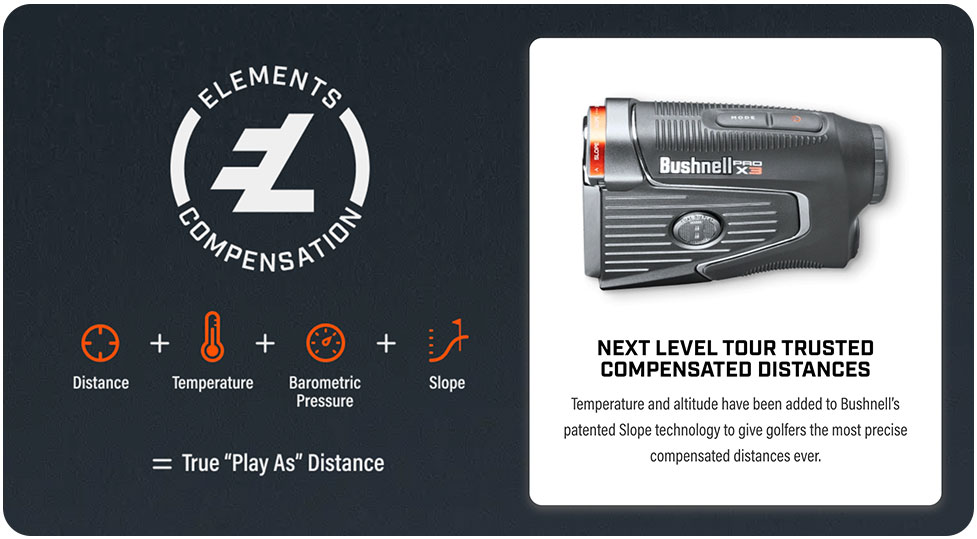 Bushnell PRO-X3 Rangefinder - Tech - Elements Compensation