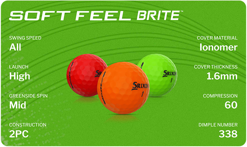 Srixon Soft Feel BRITE Golf-Balls - Specs