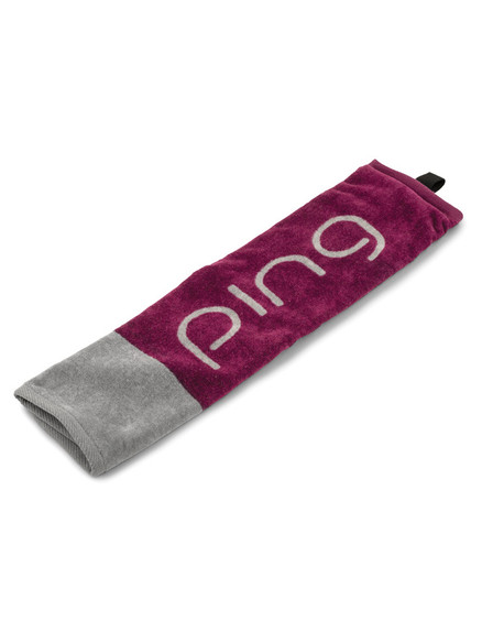 Ping Ladies Trifold Towel - Garnet/Grey | GolfBox