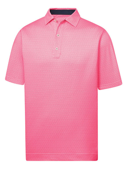 FootJoy Spiral Line Print Lisle Golf Shirt - Watermelon/White - Mens ...