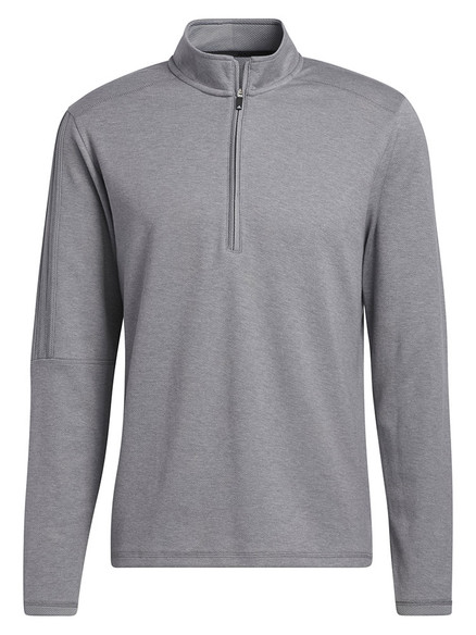 adidas 3-Stripes Quarter-Zip Pullover - Grey Three Mel | GolfBox