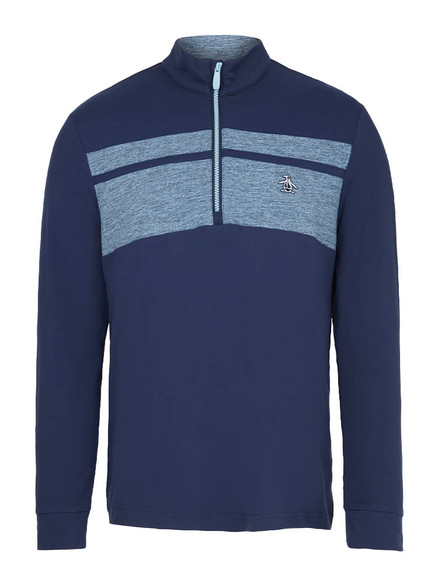 Original Penguin 1/4-Zip Heritage Block Pull Over - Black Iris