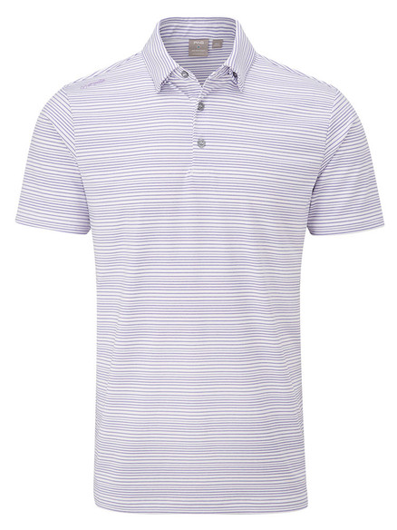 Ping Alexander Tailored Fit Polo - White/Violet SHIRT-PG3