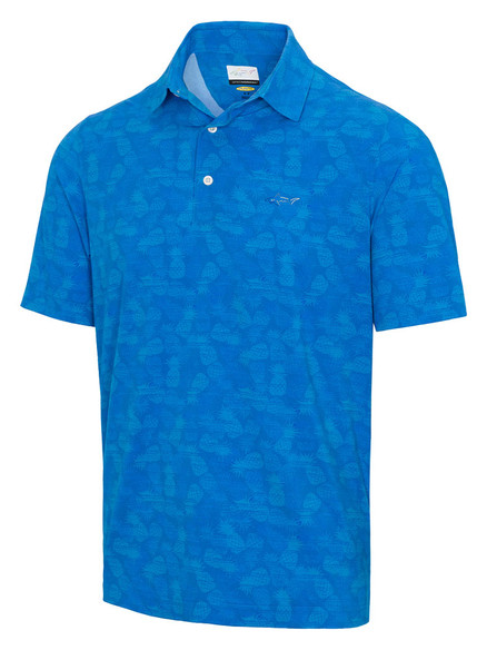 Greg Norman X-Lite Pineapple Print Polo - Scuba Blue | GolfBox