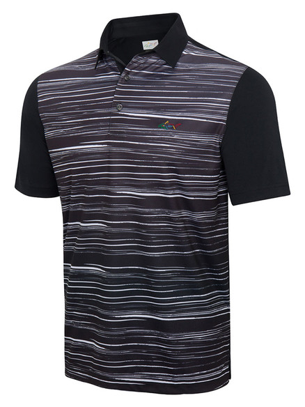 Greg Norman ML75 Ombre Print Polo - Black/Iron Gate | GolfBox