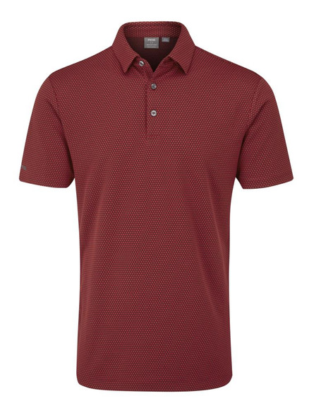 Ping Halcyon Tailored Fit Polo - Rich Red Multi SHIRT-PG4