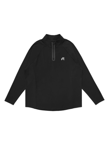 Malbon Golf Performance Zip Raglan Polo - Black