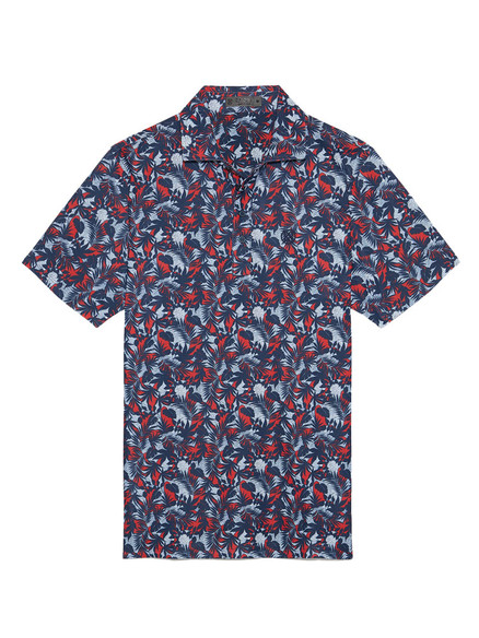 G/FORE Palm Fronds Tech Piqué Slim Fit Polo - Twilight SHIRT-GF4