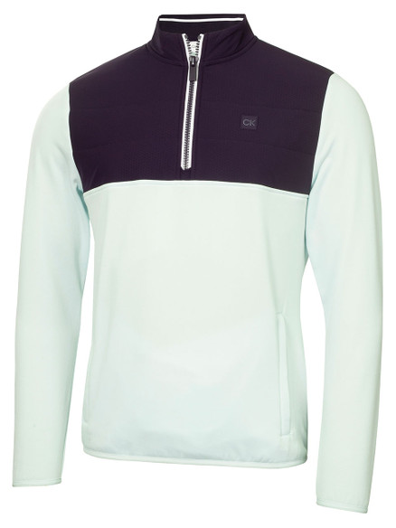 Calvin Klein Atlantic Hybrid Half Zip - Light Jade/Navy JUMPER-CK5