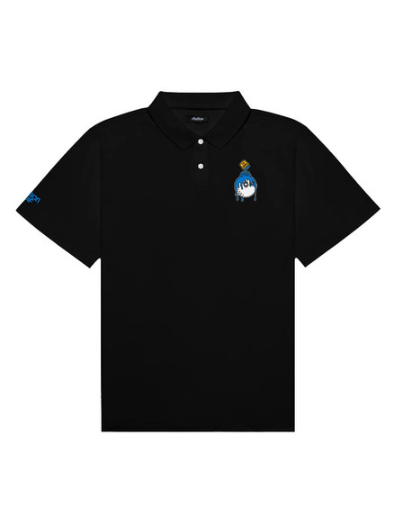 Malbon Swing Oil Performance Pique Polo - Black SHIRT-MA5