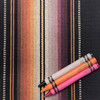 000: Baja Stripes, Black and Many Colors, Dobby Weave, 100% Cotton, $17 per half yard.