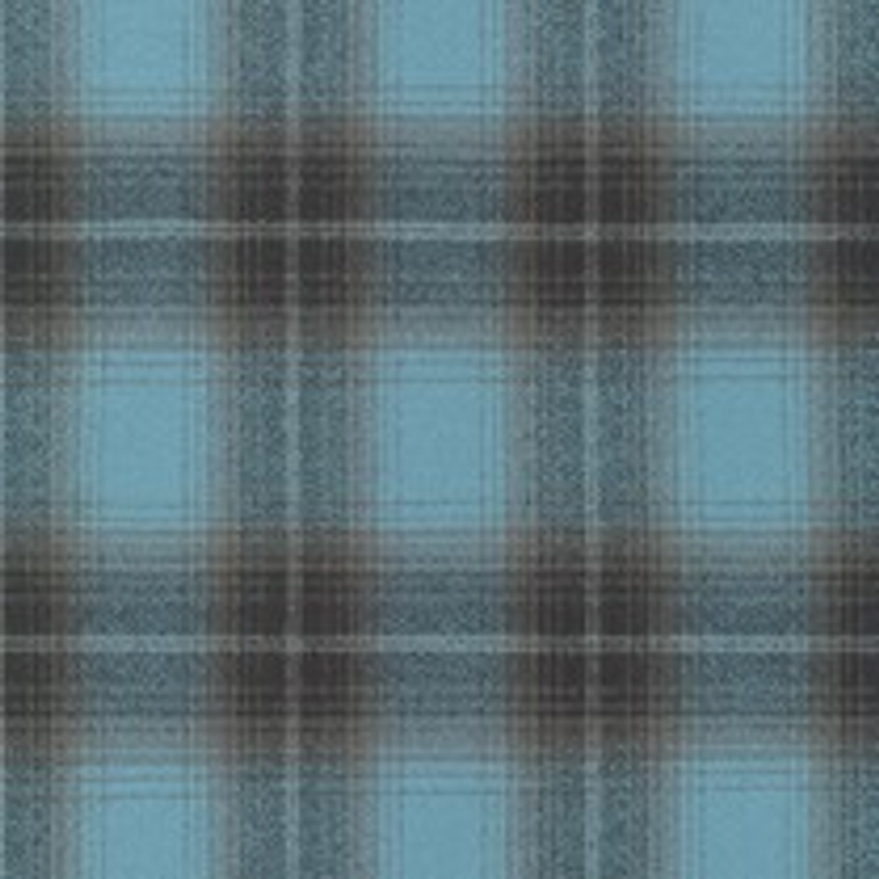 U02: Royal Blue & Black Organic Flannel Plaid, 100% Cotton, 44