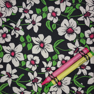 B2: Floral White, 100% Cotton Lawn, 55" wide, 2.89 oz, $8.59 per half yard